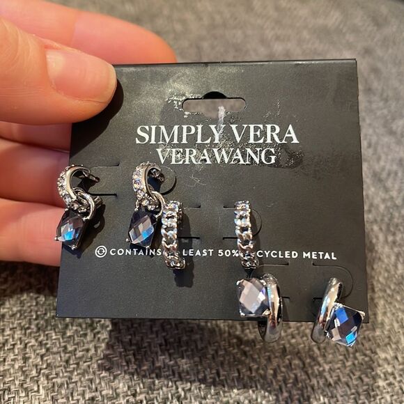 Simply Vera Wang Stone Earrings 3 pack - Picture 3 of 4